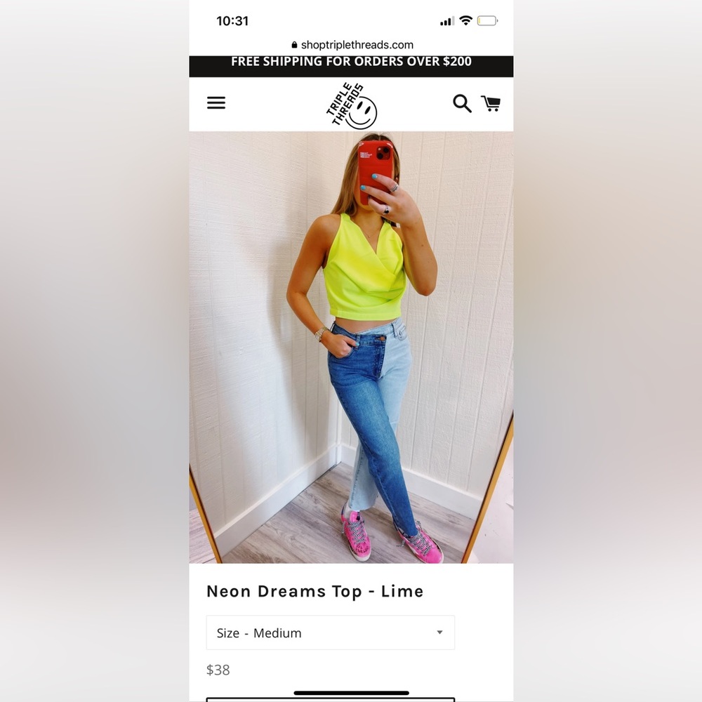 Triple Threads Boutique neon yellow cowl neck top